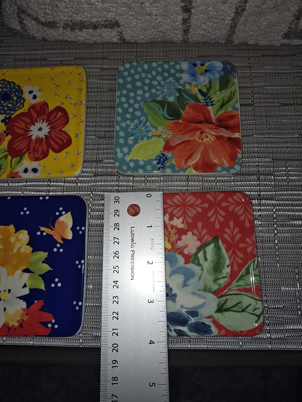 Pioneer Woman Floral Breezy Ceramic Cork Back Coaster Set Of 4 Flowers - Picture 2 of 5